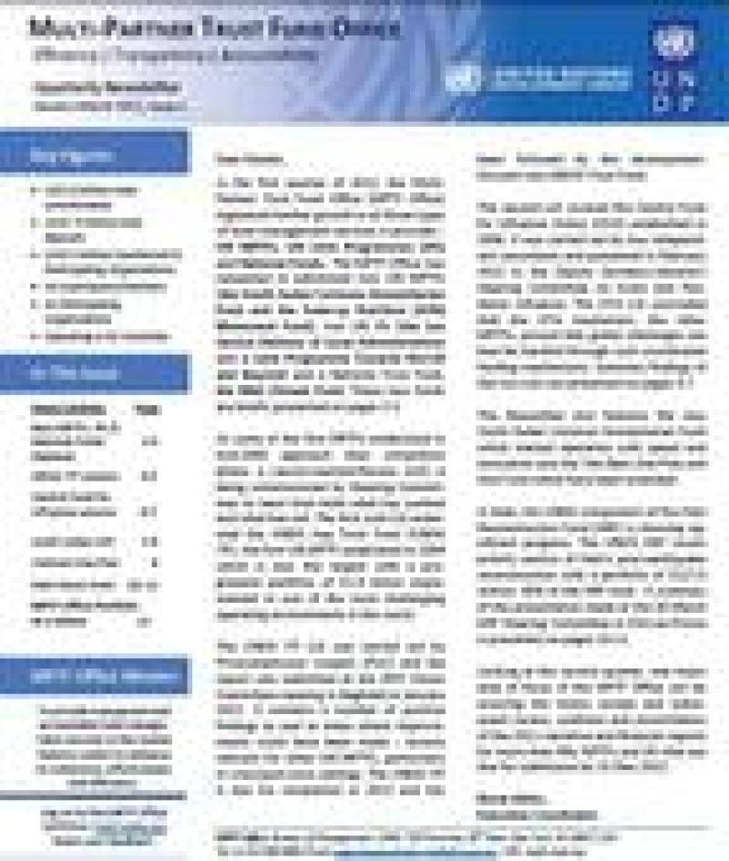 First Quarter 2012 Multi-Partner Trust Fund Office Newsletter First Quarter 2012 Multi-Partner Trust Fund Office Newsletter
