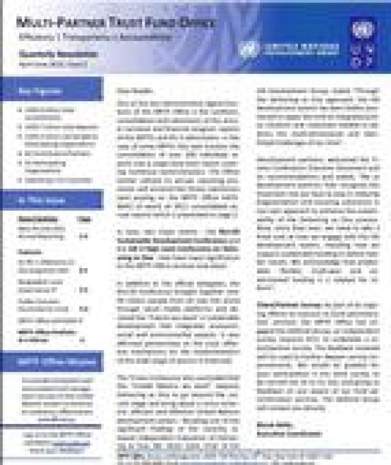 Second Quarter 2012 Multi-Partner Trust Fund Office Newsletter Second Quarter 2012 Multi-Partner Trust Fund Office Newsletter