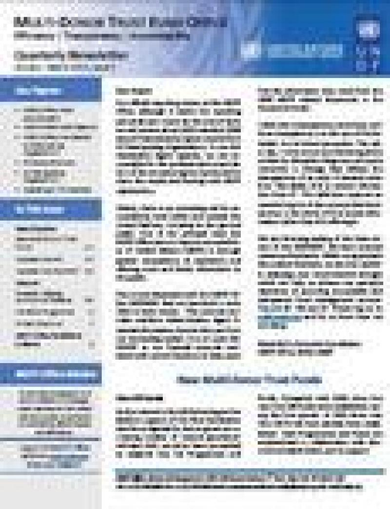 1st Quarter 2010 MDTF Office Newsletter 1st Quarter 2010 MDTF Office Newsletter
