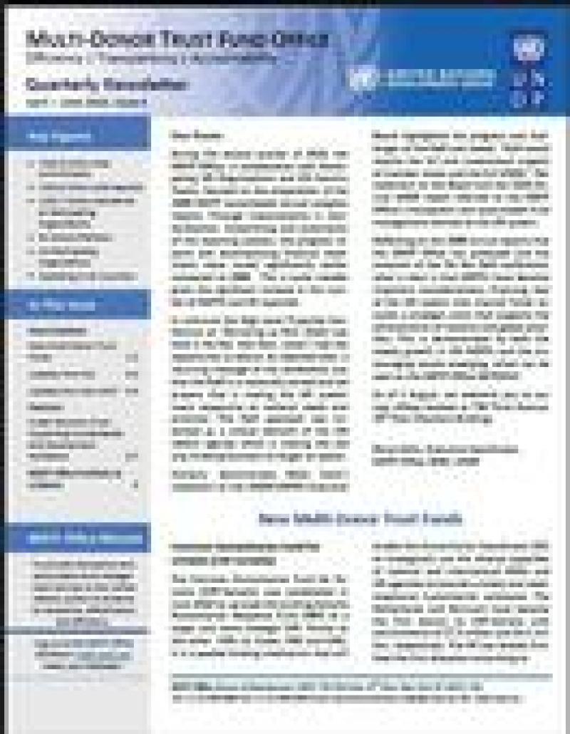 2nd Quarter 2010 MDTF Office Newsletter 2nd Quarter 2010 MDTF Office Newsletter