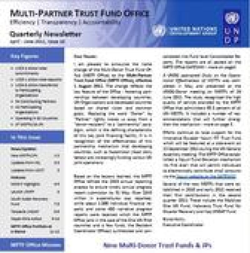 2nd Quarter Newsletter of the Multi-Partner Trust Fund Office 2nd Quarter Newsletter of the Multi-Partner Trust Fund Office